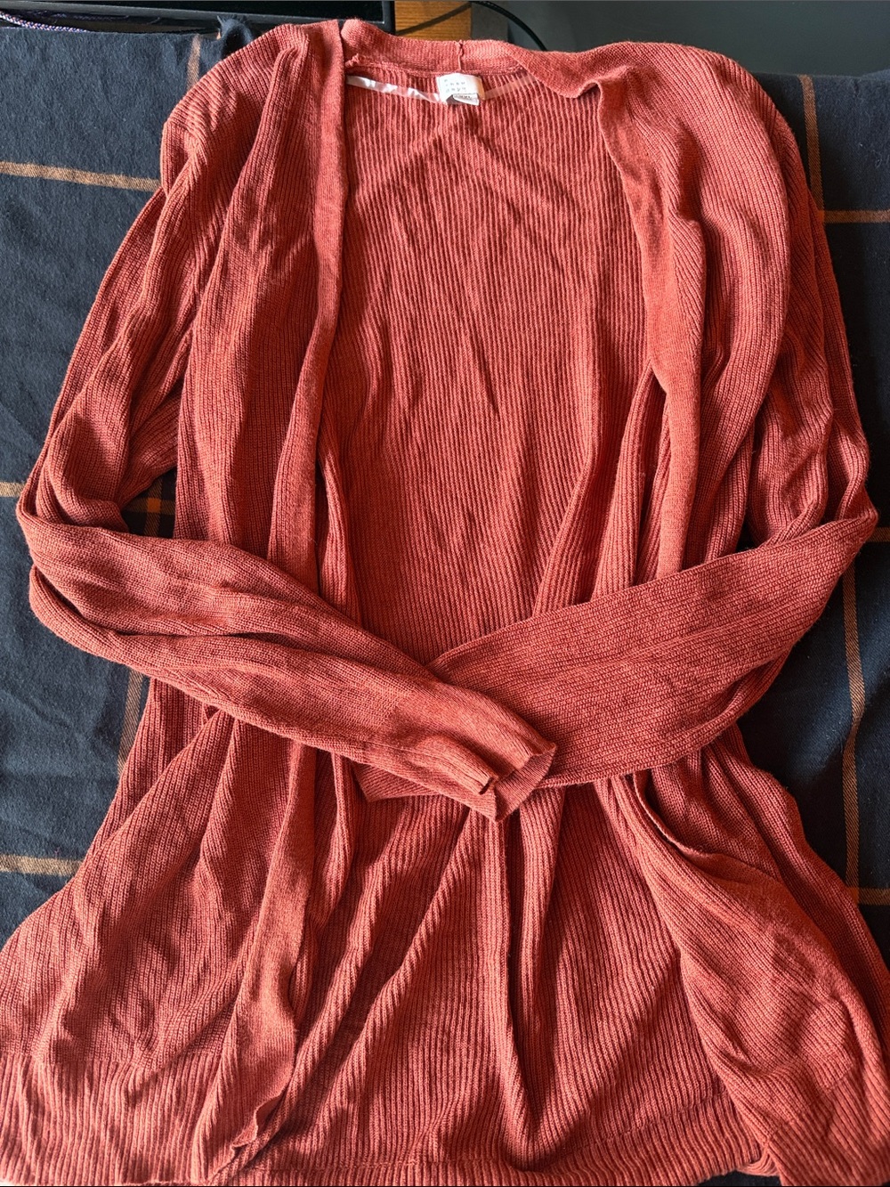 a new day Rust Open-Front Ribbed Cardigan